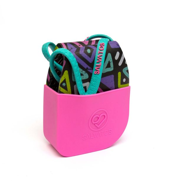 Foldable Flip Flops African Light Blue